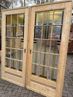 Set schuif / en-suite deuren met glas in lood 212x185cm., Antiek en Kunst, Ophalen