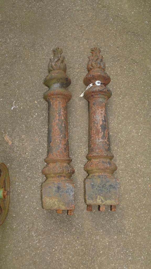 set antieke gietijzeren palen paaltjes, Antiek en Kunst, Curiosa en Brocante, Ophalen