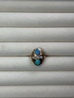 Gouden ring, 18 tot 19, Gebruikt, Ophalen of Verzenden, Met edelsteen