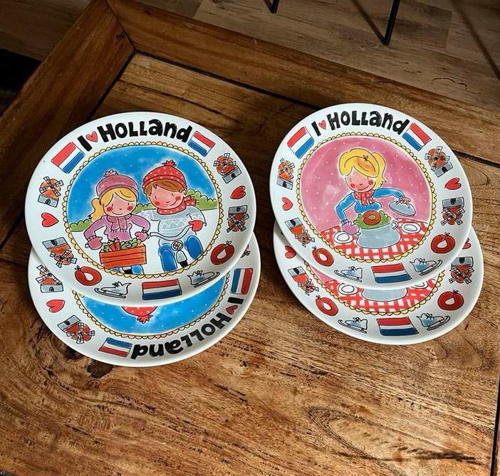 Blond Amsterdam stamppot Borden Set, 4 stuks, Huis en Inrichting, Woonaccessoires | Schalen en Manden, Gebruikt, Schaal, Rond