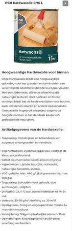 50% korting op hoogwaardige hardwaxolie voor binnen 15m², Doe-het-zelf en Verbouw, Verf, Beits en Lak, Minder dan 5 liter, Ophalen