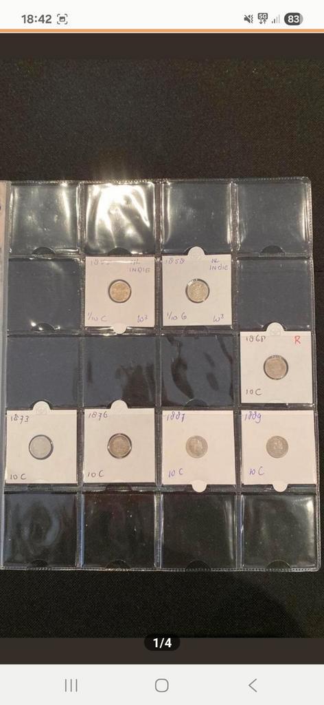 Willem3 1/10 gulden, 10 cent, 5cent, 1cent en halve cent, Postzegels en Munten, Munten | Nederland, 10 cent, Koning Willem III