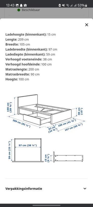 MALM bed en lattebodem van ikea