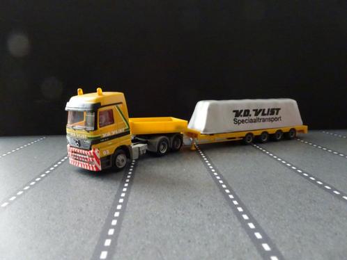 673 albedo herpa mercedes actros v.d.vlist nooteboom 1:87, Hobby en Vrije tijd, Modelauto's | 1:87, Zo goed als nieuw, Bus of Vrachtwagen