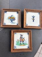 Makkum 4 tegels handgeschilderde tichelaars, Ophalen of Verzenden