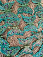 Decoratie vlinders blauw groen glitter, Ophalen of Verzenden, Zo goed als nieuw