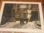 Ets van Man met trekkar in Mechelen. Nr 64. Albert Geudens, Antiek en Kunst, Kunst | Etsen en Gravures, Ophalen
