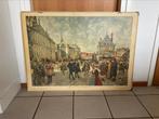 Antieke schoolplaat karton De Dam te Amsterdam, 1666, Ophalen, Geschiedenis