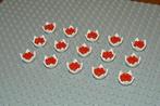 L020 Bloemen wit / rood 15 st., Ophalen of Verzenden, Nieuw, Losse stenen, Lego