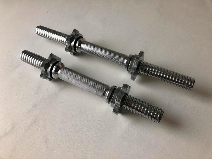 Dumbell stangen 42 en 35 cm, Sport en Fitness, Fitnessmaterialen, Zo goed als nieuw, Ophalen of Verzenden