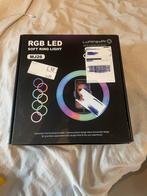 RGB LED Ringlamp met Statief, Ophalen of Verzenden, Zo goed als nieuw, Lamp of Flitsset