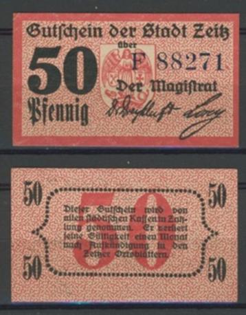 Zeitz 1918 Sachsen Anhalt 50 Pfg  Noodgeld Biljet c-156 jdu  beschikbaar voor biedingen