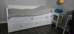 HEMNES Bedbank inclusief matrassen, Ophalen, Eenpersoons, Wit, Zo goed als nieuw