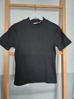 Zwarte NA-KD rib top met korte mouwen - Maat M, Maat 38/40 (M), NA-KD, Zwart, Ophalen of Verzenden