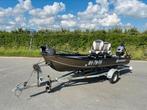 Aluminium visboot 4,80m kanteltrailer, 20PK & elektromotors, Ophalen, 10 tot 30 pk, Aluminium, Zo goed als nieuw