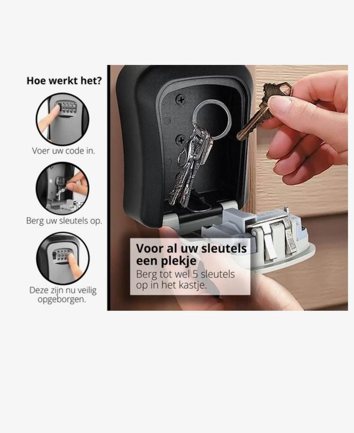 Sleutelkluis met cijfercode - Nieuw - BLAUW/ZWART, Huis en Inrichting, Woonaccessoires | Overige, Nieuw, Ophalen of Verzenden