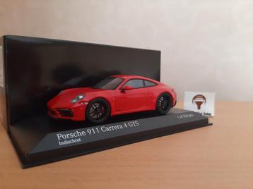 Porsche 911 (992) Carrera 4 GTS 2019 Indisch Rood 1:43 beschikbaar voor biedingen