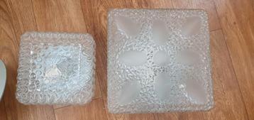 2x Glazen Plafonnières beschikbaar voor biedingen