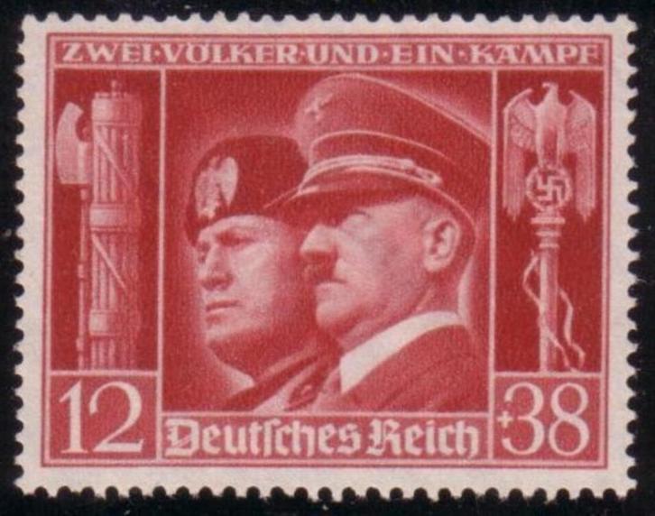 Hitler-Mussolini Zegel uit 1941 (DR 763), Verzamelen, Militaria | Tweede Wereldoorlog, Overige soorten, Duitsland, Verzenden