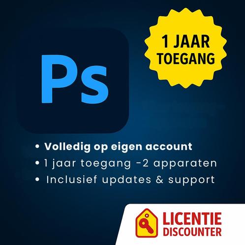 Adobe Photoshop – 1 Jaar Toegang op Eigen Account, Computers en Software, Ontwerp- en Bewerkingssoftware, Nieuw, MacOS, Windows