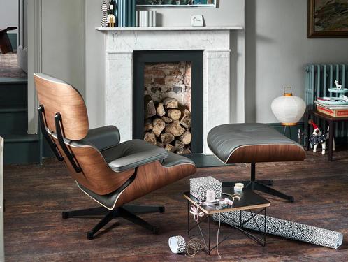 Vitra Eames Lounge Chair XL & Ottoman premium Umbra leder, Huis en Inrichting, Banken | Voetenbanken en Poefen, Nieuw, 75 tot 100 cm