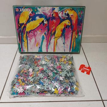 NIEUW - Puzzel - 1500 stukjes - Kleurrijke Papegaaien beschikbaar voor biedingen
