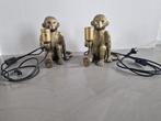 Twee messing tafellampen Aap, Ophalen, Metaal, Modern, Minder dan 50 cm
