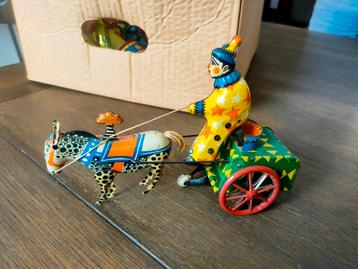 Blikken speelgoed Clown met paard beschikbaar voor biedingen