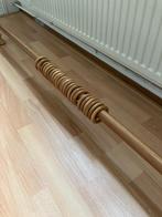 Houten gordijn roede met houten ringen, Ophalen, Gebruikt, 200 cm of meer, Minder dan 100 cm