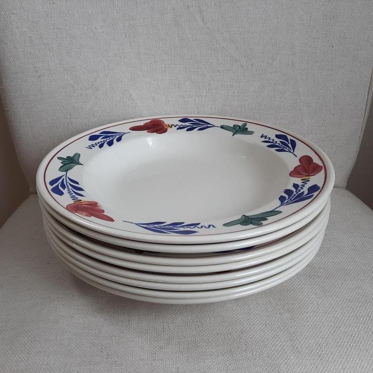 Boerenbont soep diep bord 23 cm - 8 stuks - gaaf -, Huis en Inrichting, Keuken | Servies, Zo goed als nieuw, Bord(en), Boerenbont