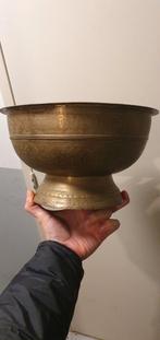 Antieke messing schaal met gedetailleerde gravures, Ophalen of Verzenden