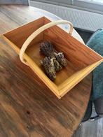 Vintage Houten Plukmand met Handvat, Ophalen, Gebruikt, Mand, Rechthoekig