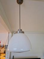 Amsterdamse Schoollamp Wit Melkglas Zilver, Huis en Inrichting, Lampen | Hanglampen, Ophalen, Glas, Minder dan 50 cm, Amsterdamse School