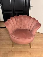 Velvet schelp fauteuil roze, Ophalen, Zo goed als nieuw, Minder dan 75 cm, 50 tot 75 cm