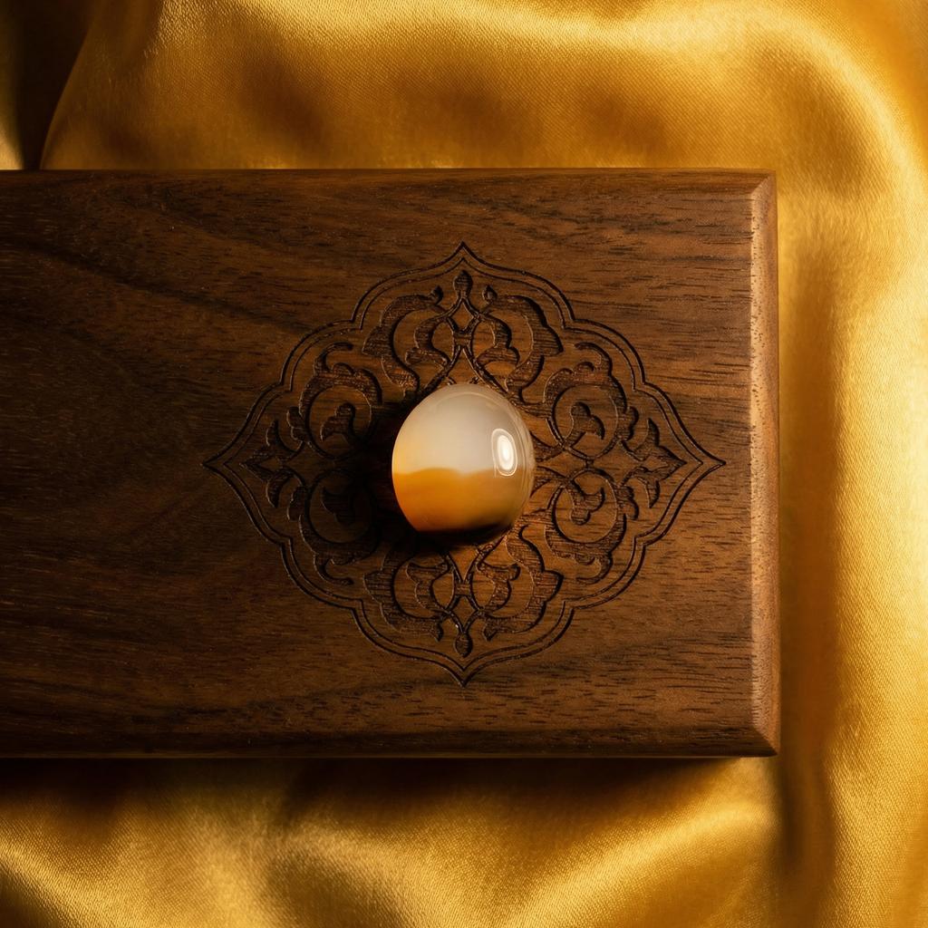 Houten doosje met Steen, Sieraden, Tassen en Uiterlijk, Ophalen of Verzenden, Zo goed als nieuw