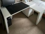 MALM Bureau met uitschuifbaar blad - wit, Huis en Inrichting, Bureaus, Ophalen, Met wielen, Nieuw, Bureau