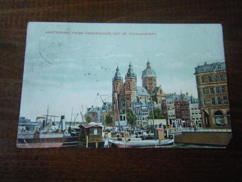 M28 - Amsterdam - St Nicolaaskerk - 1908 - Zeer oud, Verzamelen, Ansichtkaarten | Nederland, Noord-Holland, Voor 1920, Ophalen of Verzenden