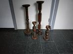 OUDE HOUTEN KANDELAARS, Antiek en Kunst, Antiek | Kandelaars, Ophalen