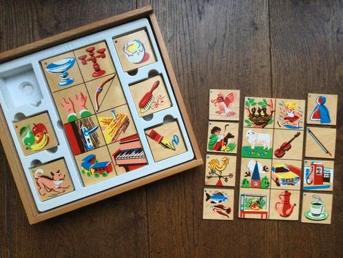 Vintage houten schoolmateriaal van Simplex: Lotto, Kinderen en Baby's, Speelgoed | Educatief en Creatief, Gebruikt, Puzzelen, Ophalen of Verzenden