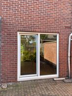 Kunststof Schuifpui wit gebruikt 198 breed 218 hoog., Doe-het-zelf en Verbouw, Ophalen, Kunststof, 225 cm of meer, Zo goed als nieuw