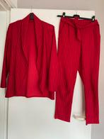 Rood zwart streep broek en blazer maat M set, Kleding | Dames, Broeken en Pantalons, Ophalen of Verzenden, Zo goed als nieuw