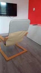 POÄNG Kinderfauteuil, berkenfineer/Knisa lichtbeige, Ophalen, Zo goed als nieuw