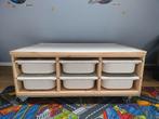 Verrijdbare Lego/Playmobil/speeltafel met opbergbakken, Gebruikt, Kast, 50 tot 70 cm, 100 cm of meer
