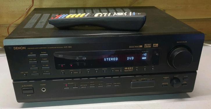 Denon avr-1802 receiver met afstandsbediening, Audio, Tv en Foto, Versterkers en Receivers, Gebruikt, 5.1, 60 tot 120 watt, Denon