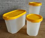 Tupperware ruimtemakers Set van 3 400ML-650ML-1L Geel deksel, Huis en Inrichting, Keuken | Tupperware, Ophalen of Verzenden, Zo goed als nieuw