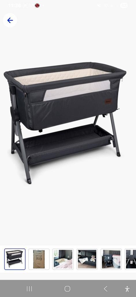 Co-Sleeper Baninni Elia Donkergrijs 2 mnd gebruikt, Kinderen en Baby's, Babywiegjes en Ledikanten, Zo goed als nieuw, Ledikant