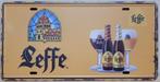 Leffe bier logo license plate reclamebord van metaal deco, Ophalen of Verzenden, Nieuw, Reclamebord, Plaat of Schild, Leffe
