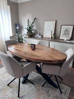 Geen jaar oud mooi mango houdt  tafel met 4 stoelen, Huis en Inrichting, Tafels | Eettafels, Ophalen of Verzenden, Zo goed als nieuw