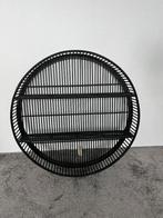 Zwart rond schap / wandkastje van bamboe, Ophalen, Zo goed als nieuw