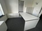 Strak wit bureau met bijpassende kasten, Ophalen, Gebruikt, Bureau